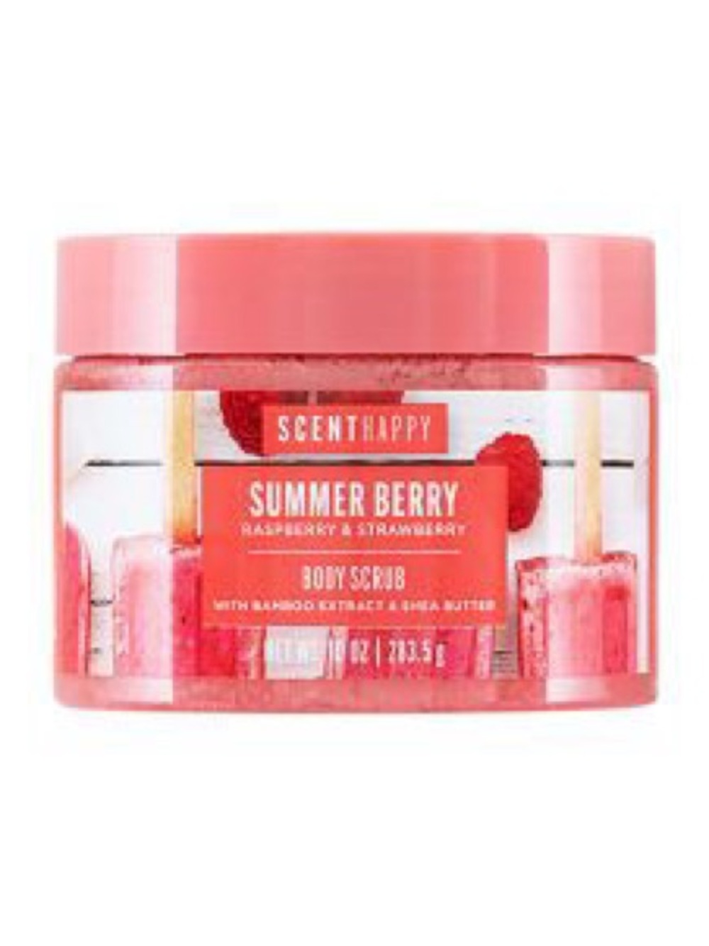 Scent Happy Body Scrub Summer Berry- Raspberry & Strawberry 10 fl oz Sealed
